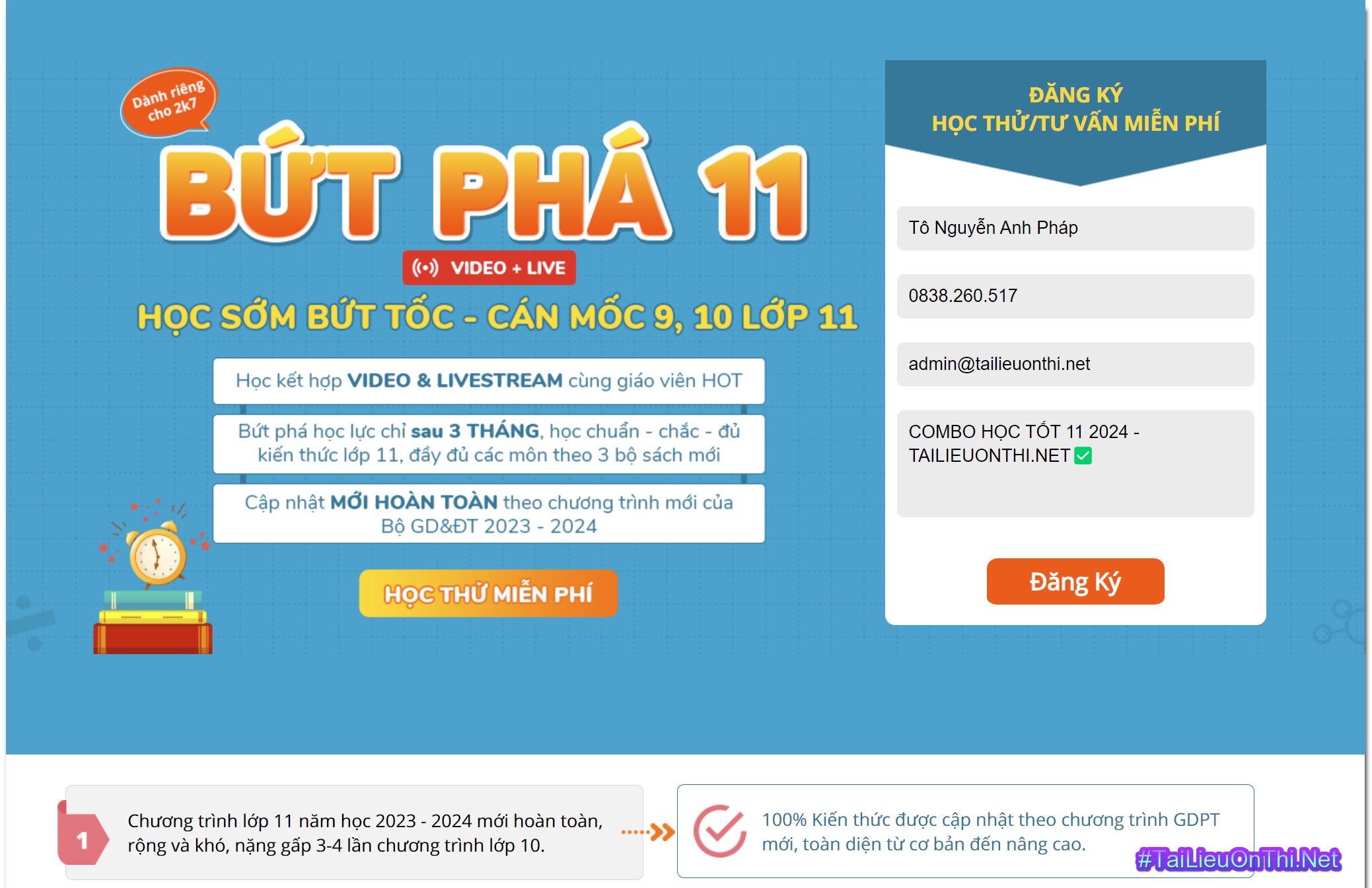 COMBO HS11 2024 2K7 - FULL KHOÁ HỌC TỐT LỚP 11 2024